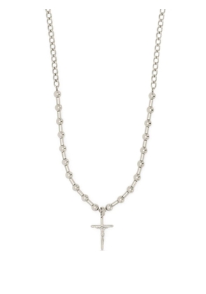 Dolce & Gabbana cross-pendant ball-chain necklace - Silver