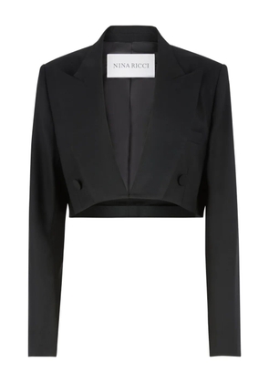 Nina Ricci double-breasted wool cropped blazer - Black