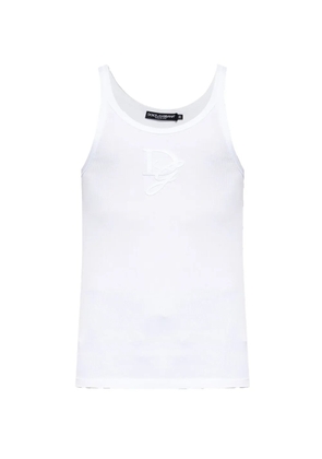 Dolce & Gabbana logo-embroidered vest - White