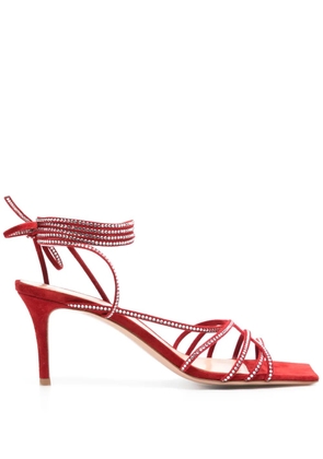 Gianvito Rossi 70mm crystal-embellished sandals - Red