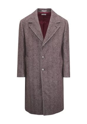 Brunello Cucinelli herringbone single-breasted coat - Brown