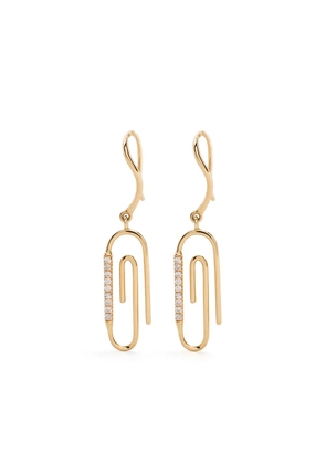 Aurelie Bidermann 18kt yellow gold Paperclip diamond earrings