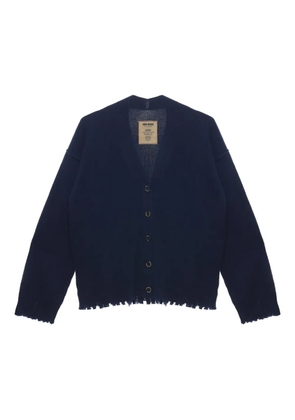 Uma Wang Over frayed button-down cardigan - Blue