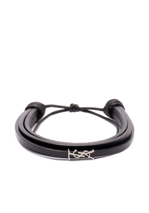 Saint Laurent logo-plaque bracelet - Black