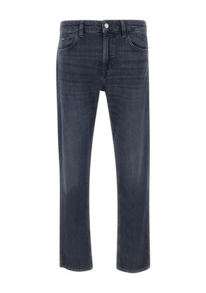 BOSS five-pocket logo-patch jeans - Blue