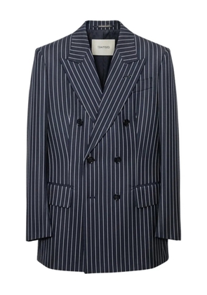 TOM FORD double-breasted pinstriped blazer - Blue