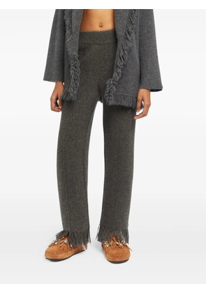 Alanui fringed knitted trousers - Grey