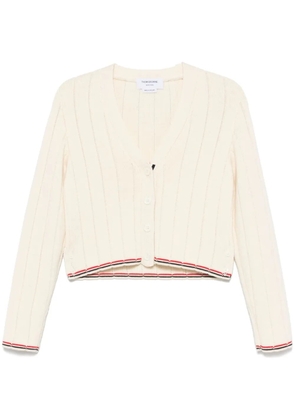 Thom Browne ribbed wool cardigan - Neutrals