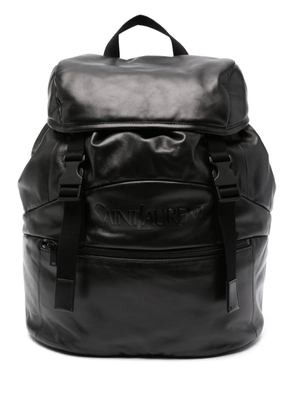 Saint Laurent logo-print leather backpack - Black