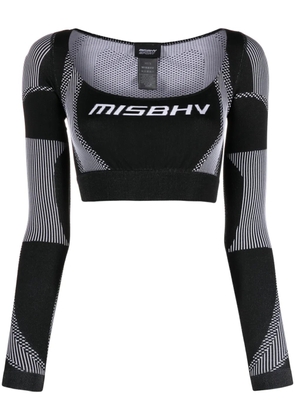 MISBHV logo-jacquard crop top - Black