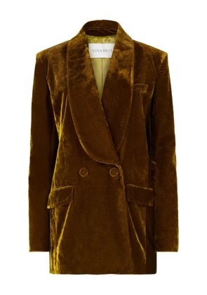 Nina Ricci velvet double-breasted blazer - Brown