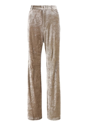 Balenciaga velvet wide-leg trousers - Neutrals