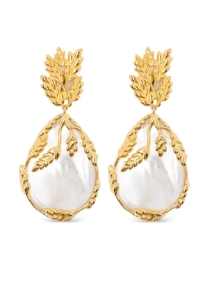 Aurelie Bidermann Françoise leaf-design earrings - Gold