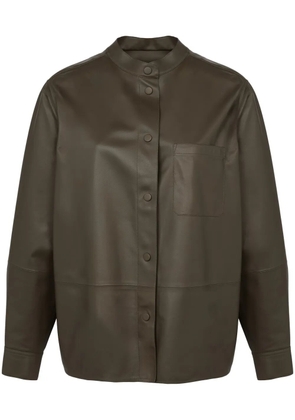 Yves Salomon leather overshirt - Green
