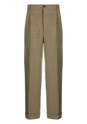 Gucci check-pattern pleat-detailing trousers - Brown
