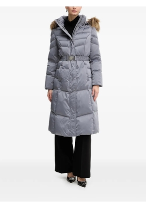 GUESS USA Marina faux-fur hooded belted coat - Grey