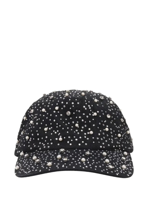BIRTH OF ROYAL CHILD faux-pearl rhinestone baseball cap - Black