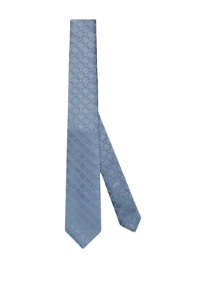 Gucci grid-pattern silk tie - Blue