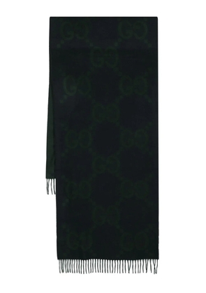 Gucci GG-jacquard cashmere scarf - Blue