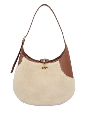 Loro Piana medium Bobbin shearling leather-trim shoulder bag - Neutrals