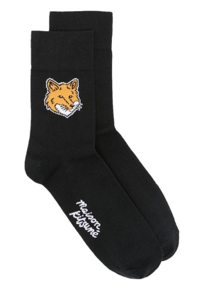 Maison Kitsuné Fox-head socks - Black