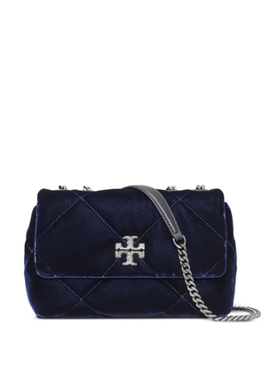 Tory Burch small Kira diamond-quilted velvet shoulder bag - Blue