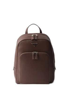 Prada structured leather backpack - Brown