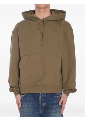 Saint Laurent logo-embroidered hoodie - Green