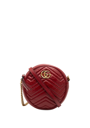 Gucci Pre-Owned 2016-2025 Mini GG Marmont Matelasse Leather Round crossbody bag - Red