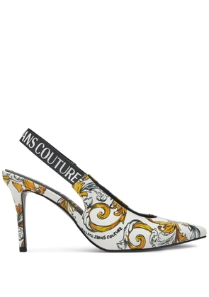 Versace Jeans Couture logo-print pumps - White