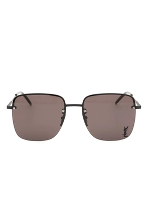 Saint Laurent Eyewear Cassandre-plaque sunglasses - Black