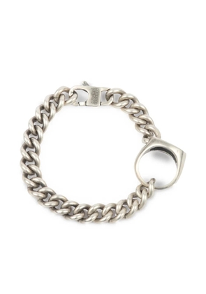 MM6 Maison Margiela signet ring-charm chain bracelet - Silver