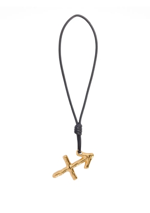 Jil Sander Zodiac charm leather necklace - Gold