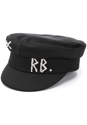Ruslan Baginskiy rhinestone logo breton hat - Black