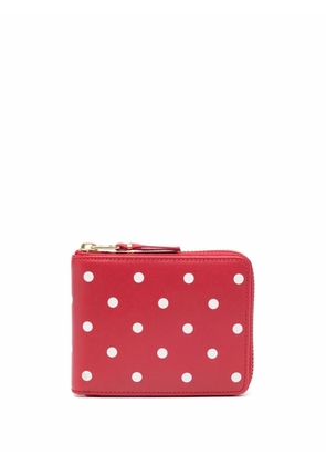 Comme Des Garçons Wallet polka-dot compact wallet - Red