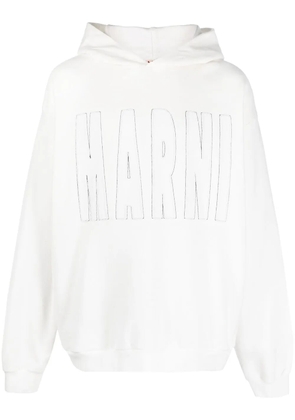 Marni logo-print hoodie - White