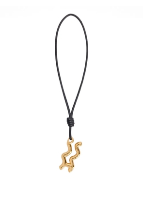Jil Sander Zodiac charm leather necklace - Gold