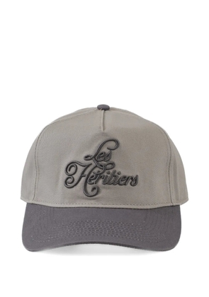 LES HÉRITIERS embroidered signature cap - Grey