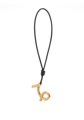 Jil Sander Zodiac charm leather necklace - Gold