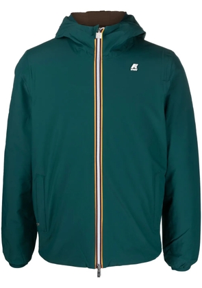 K-Way logo-appliqué hooded jacket - Green