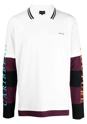 Botter layered-effect logo-embroidered T-shirt - White