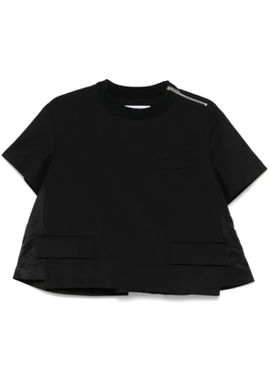 sacai box-pleat T-shirt - Black