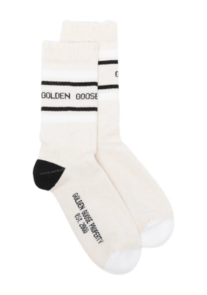 Golden Goose stripes logo socks - Neutrals