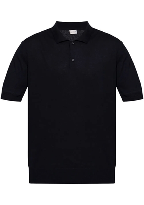 Moncler logo-appliqué polo shirt - Blue