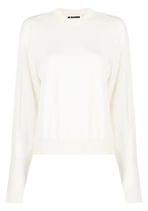 Jil Sander ribbed crew neck jumper - White
