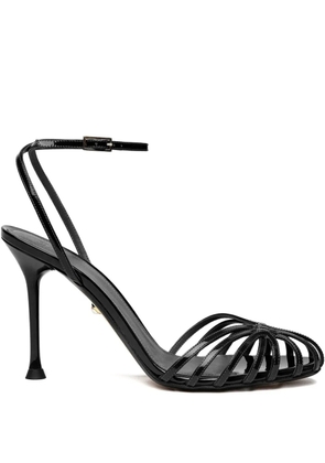 Alevì 95mm Ally patent-leather sandals - Black