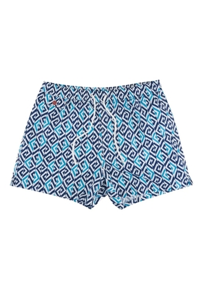 Kiton geometric-pattern swim shorts - Blue