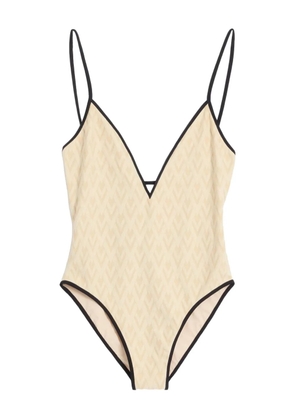 Valentino Garavani Toute La V jacquard swimsuit - White