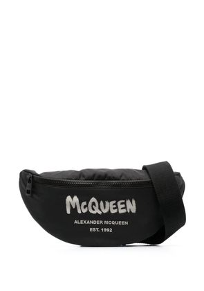 Alexander McQueen Graffiti logo-print belt bag - Black