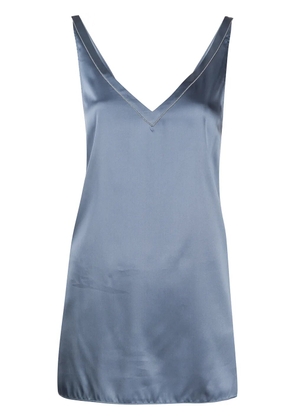 Brunello Cucinelli metallic sleeveless blouse - Blue